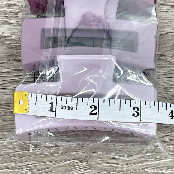 NEW - Hair Claw Clips Matte 4 Piece Set Rectangle Size Medium - Picture 4 of 5